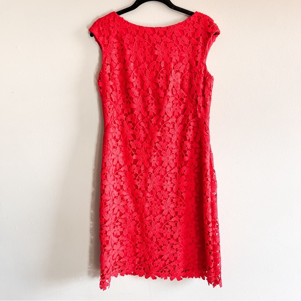 Lauren Ralph Lauren Red Floral Lace Mini Dress